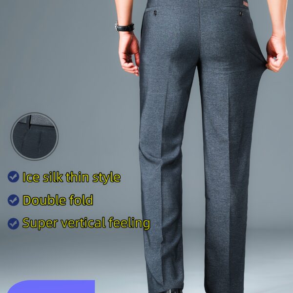 Lightweight Embroidered Men's Summer Business Pants in a stylish modern design, perfect for summer business attire.