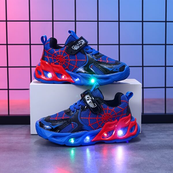 Stylish and comfortable MGO Kids LED sneakers, Galaxy Glow design, lighting up with every step.