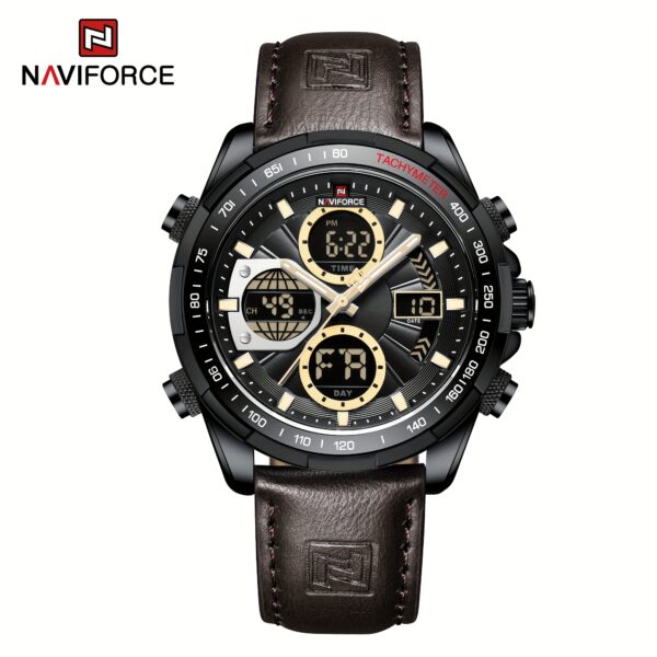 Sophisticated NAVIFORCE Metropolitan Men's Leather Watch, showcasing its classic design and functionality. Perfect for the modern man.
