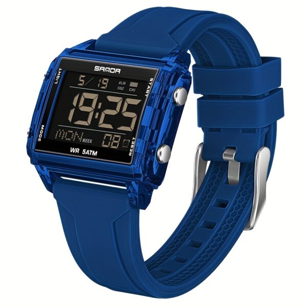 Newness Neon Edge Digital Square Watch: A stylish square digital watch with a neon accent, showcasing modern design and fashion-forward appeal.
