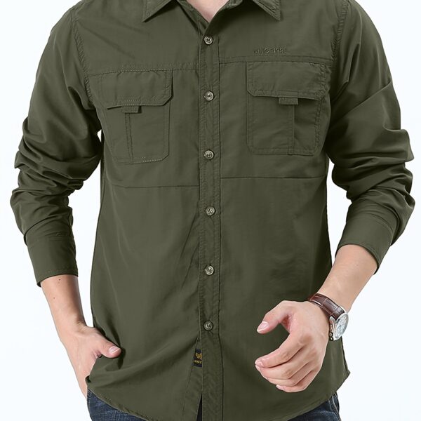 The Newness Cairo Men's Vintage Shirt in deep blue, showcasing its classic fit and durable polyamide fabric.
