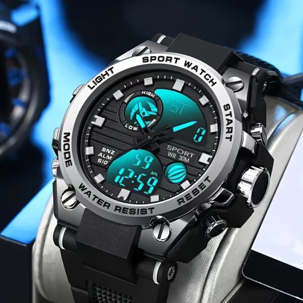 Newness Apex Dual Display Men's Sport Watch: Showcase your active lifestyle with this durable and stylish watch, featuring a dual display for ultimate functionality.