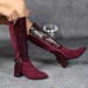 Wine red leather boots Crimson Nights style perfect for winter from Newness