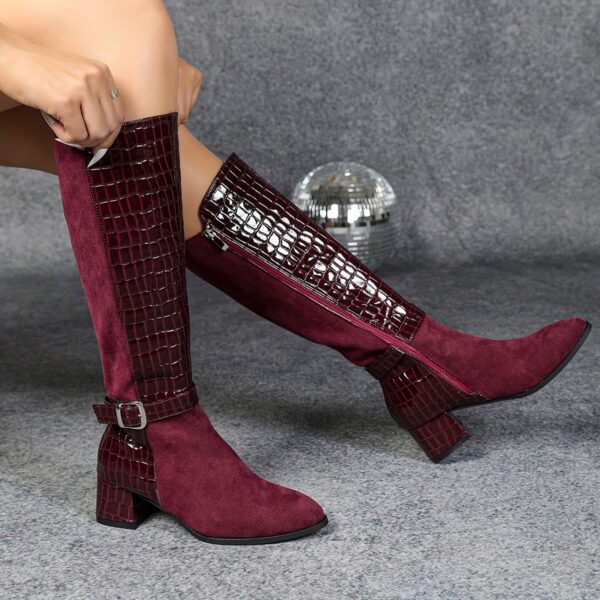Wine red leather boots Crimson Nights style perfect for winter from Newness