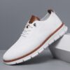 Newness Metropolitan Mens Casual Loafers Brown sole breathable fabric loafers in a sleek design for all day comfort