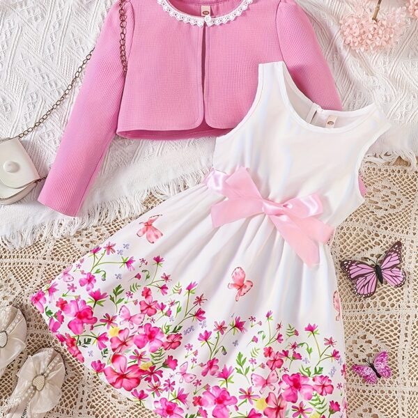 Adorable Serene Garden floral print dress, perfect for parties and everyday wear.