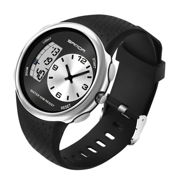 Newness Apex Digital Sports Watch: Sleek black digital watch with multiple features, perfect for any activity.