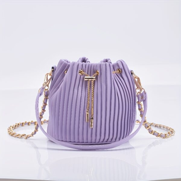 Newness Chic Pleated Drawstring Bag: Versatile and chic pleated bag, perfect for any occasion.