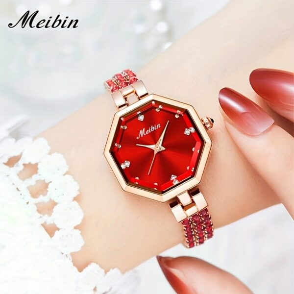 Crimson Chic: Red Square Watch