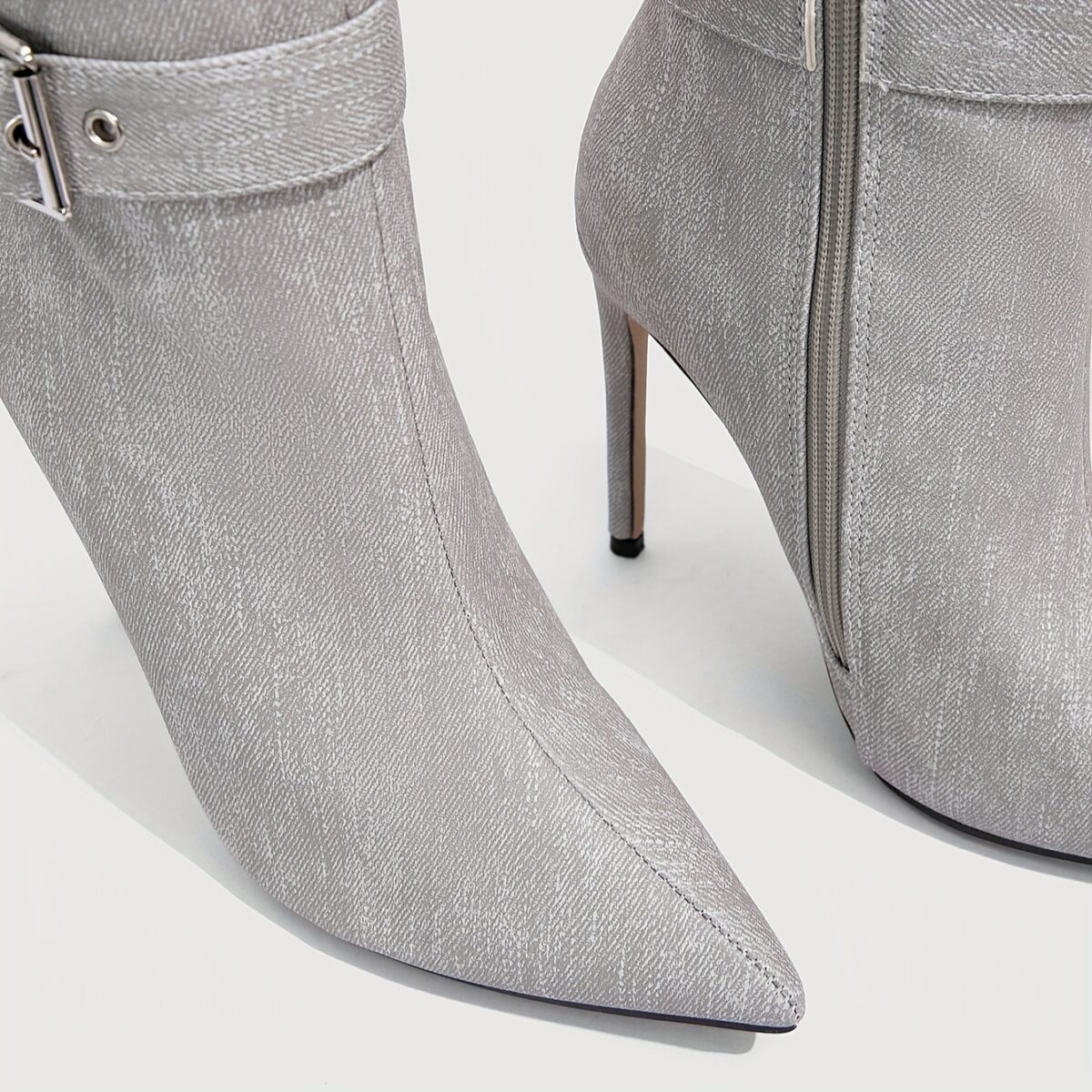 Newness Ascension Stiletto Buckle Boots Elevate your look with these stunning stiletto boots featuring a chic buckle detail
