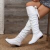 Newness Slouchy Bow Knee High Boots in brown leather Featuring a slouchy fit stylish bow detail and knee high shaft