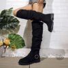 Newness Slouchy Knee High Boots in brown leather showcasing a chic and casual style perfect for winter The boots are slouchy and knee high highlighting their comfortable and fashionable design
