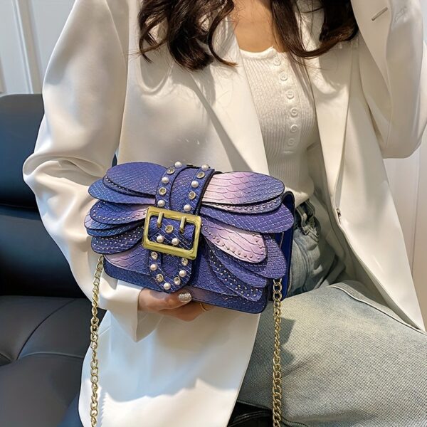 Newness Iridescent Butterfly Holographic Crossbody Bag in iridescent holographic finish. Chic and versatile crossbody bag perfect for everyday use.