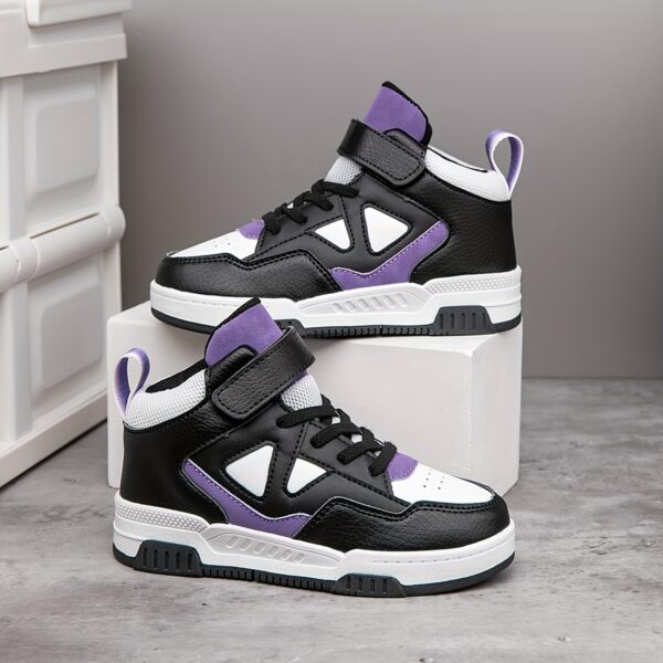 Stylish Retro Pixel Geometric Sneakers for kids by Newness. These sneakers feature a vibrant geometric pixel design.