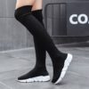 Newness Effortless Chic Knitted Over Knee Boots Flattering over the knee knitted boots in a soft comfortable knit Perfect for adding effortless style to any outfit