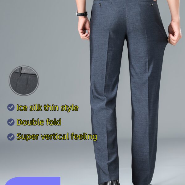 Lightweight Embroidered Men's Summer Business Pants in a stylish modern design, perfect for summer business attire.