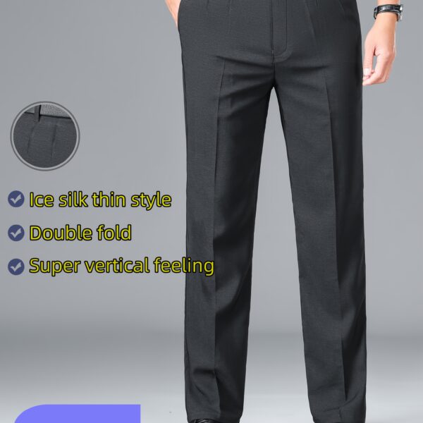 Lightweight Embroidered Men's Summer Business Pants in a stylish modern design, perfect for summer business attire.