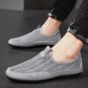 Newness Urban Explorer Mens Knit Sneakers Breathable lightweight knit sneakers in grey perfect for everyday wear Showcase of comfort and style