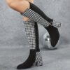 Newness Winters Grace Houndstooth Boots Elevate your winter style with these elegant chic houndstooth print ankle boots