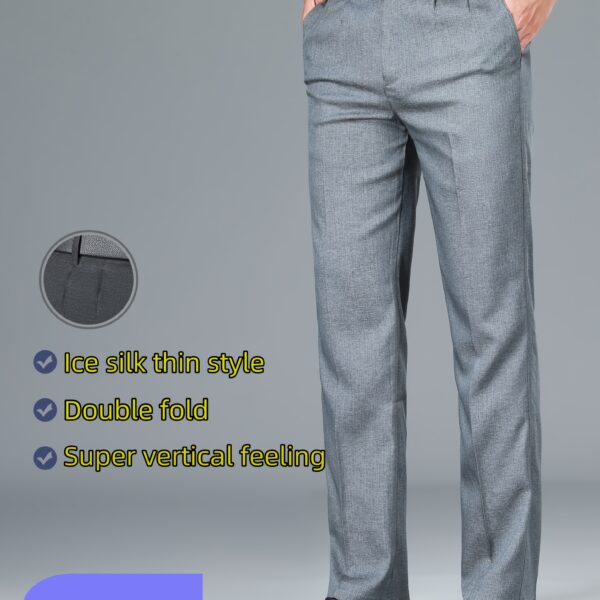Lightweight Embroidered Men's Summer Business Pants in a stylish modern design, perfect for summer business attire.
