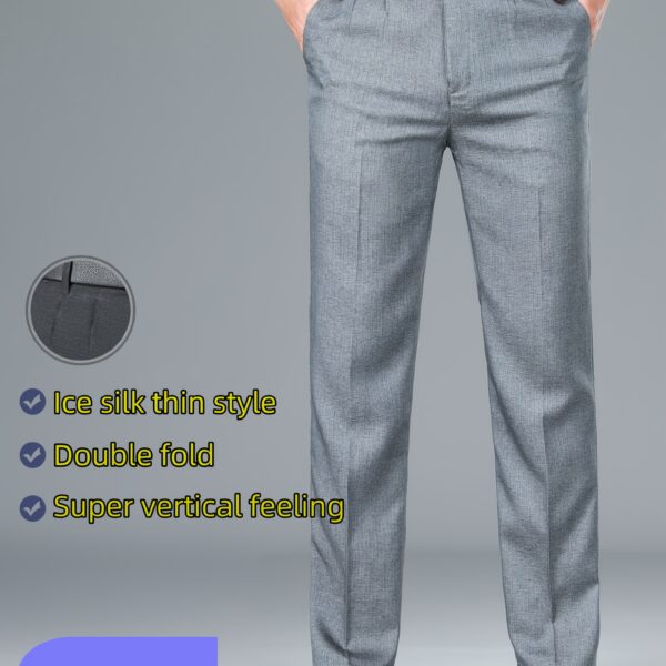 Lightweight Embroidered Men's Summer Business Pants in a stylish modern design, perfect for summer business attire.