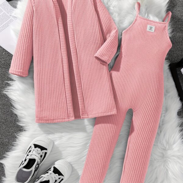 Adorable girls' Nordic minimalist romper set, perfect for spring and autumn. Featuring a stylish and simple design.