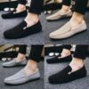 Newness Mens Slip On Loafers Comfortable minimalist design loafers for effortless style Brown leather loafers in a classic slip on style