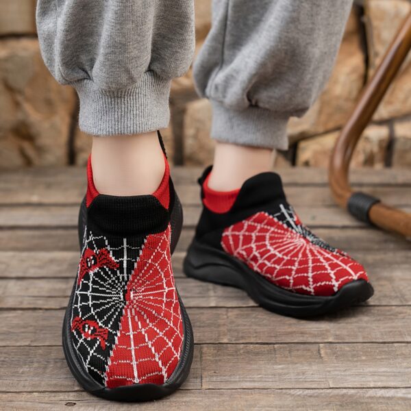 Newness Web-Slinger Spider Kid Shoes: Stylish and comfortable sneakers for kids, featuring a spider-web design.