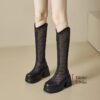Newness Elevated Mesh Platform Boots Modern breathable platform boots perfect for any occasion Showcasing a stylish mesh design and elevated platform sole