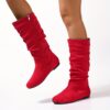 Newness Slouchy Mid Calf Boots Stylish boots perfect for any occasion Shown in color leather