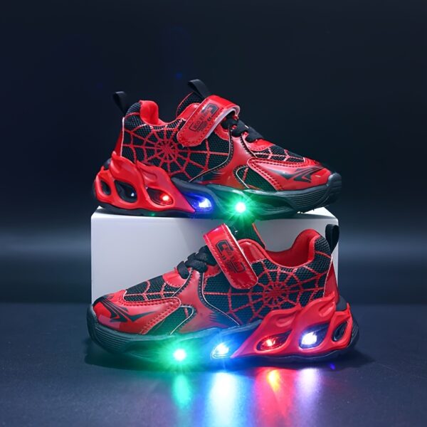 Stylish and comfortable MGO Kids LED sneakers, Galaxy Glow design, lighting up with every step.