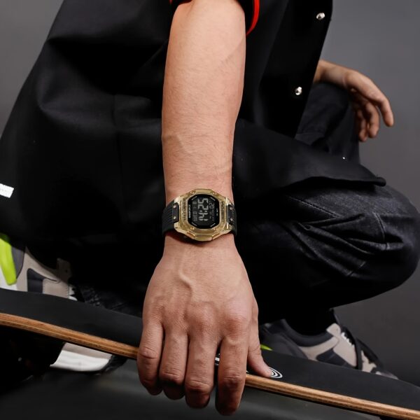 NAVIFORCE Apex Men's Digital Sports Watch, showcasing its sleek design, LED backlight, and water resistance.