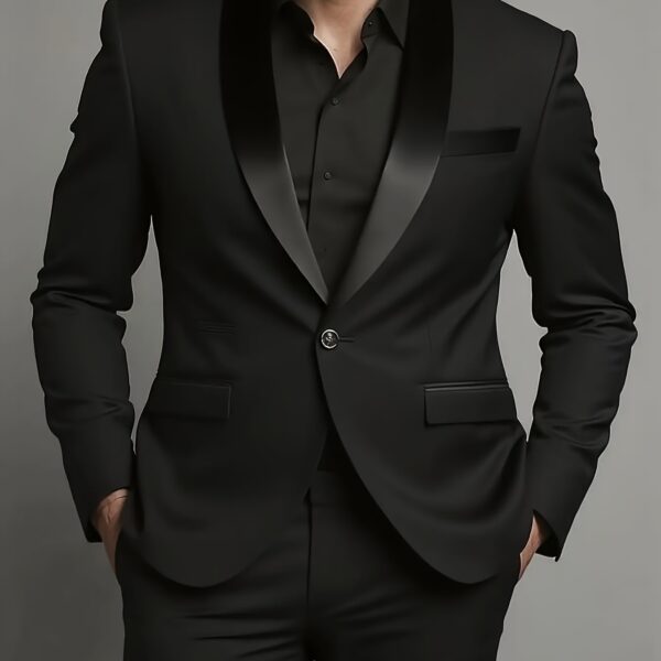 The Newness Executive: Modern Men's Formal Suit in charcoal grey, impeccably tailored for a sharp, modern look.