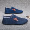 Light beige mens mesh slip on loafers with brown accents showcasing breathable mesh upper and durable rubber sole