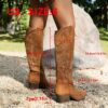 Newness Embroidered Western Cowboy Boots Detailed close up showcasing intricate embroidery and handcrafted details Perfect for adding a touch of western flair to any outfit