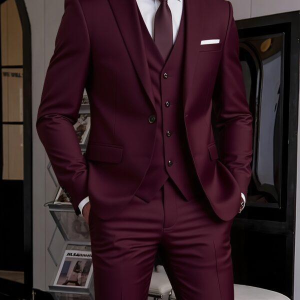 Model wearing the Newness Apex Slim Fit Tuxedo, a sophisticated black tuxedo with a modern slim fit, ideal for weddings and formal events.