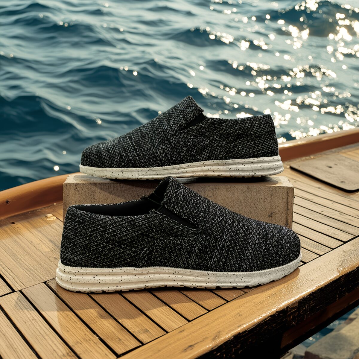 Newness Coastal Breeze Breathable Slip On Sneakers in white showcasing their comfortable design and breathable fabric Perfect for everyday wear