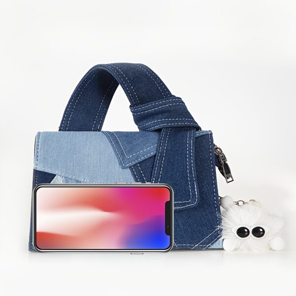 Newness Nomad Two-Tone Denim Crossbody bag, stylish and durable everyday denim crossbody bag in two tone denim, shown against a neutral background.