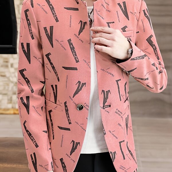 Cairo Nights Geometric Print Blazer by Newness. A modern, sophisticated blazer featuring a striking geometric print, perfect for any occasion.