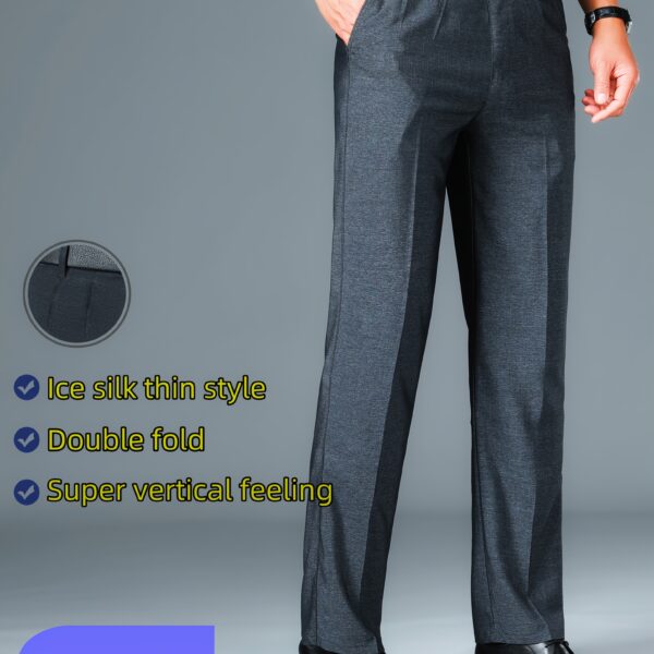 Lightweight Embroidered Men's Summer Business Pants in a stylish modern design, perfect for summer business attire.