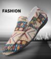 Newness Cairo Nights Geometric Slip On Loafers in navy blue showcasing the unique geometric pattern and comfortable slip on design Perfect for adding effortless style to any outfit