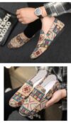 Newness Cairo Nights Geometric Slip On Loafers in navy blue showcasing the unique geometric pattern and comfortable slip on design Perfect for adding effortless style to any outfit