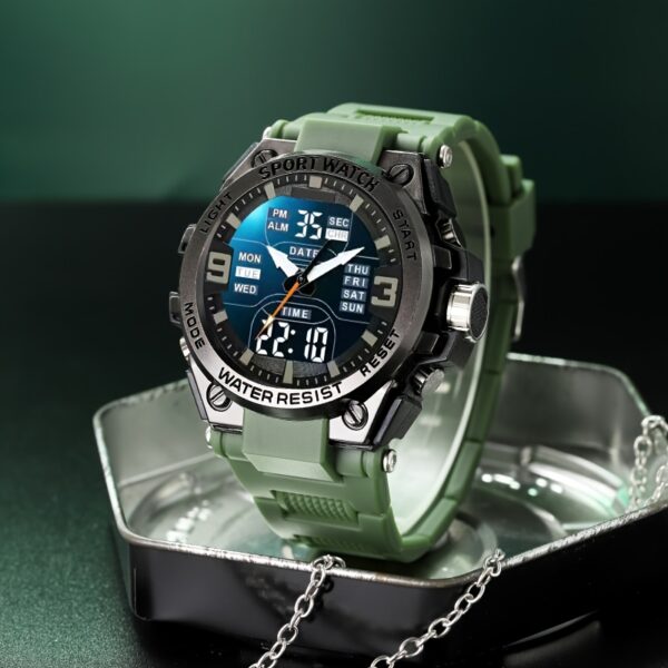 Newness Apex Dual Display Men's Sport Watch: Showcase your active lifestyle with this durable and stylish watch, featuring a dual display for ultimate functionality.