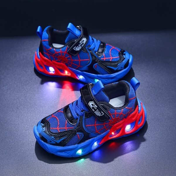 Stylish and comfortable MGO Kids LED sneakers, Galaxy Glow design, lighting up with every step.