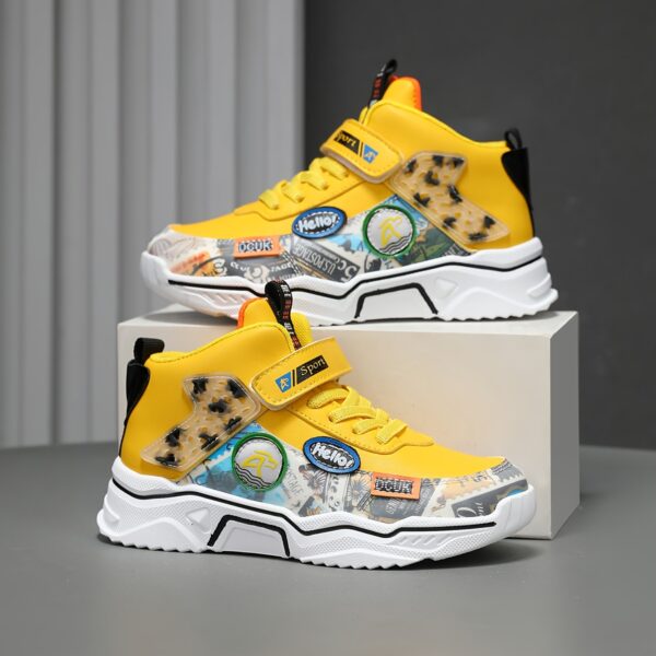 Stylish and comfortable Alagzi Playful Prints Boys' Sneakers, perfect for spring, summer, and fall. Showcasing vibrant prints and durable design.