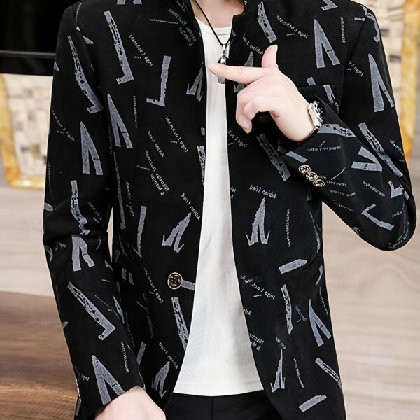 Cairo Nights Geometric Print Blazer by Newness. A modern, sophisticated blazer featuring a striking geometric print, perfect for any occasion.