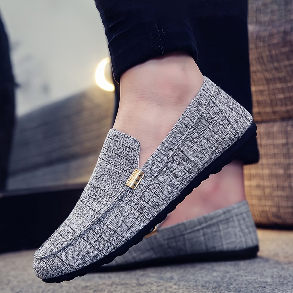 Newness Metropolitan Mens Canvas Loafers Comfortable and stylish canvas loafers perfect for any occasion View the detail of the sophisticated design and effortless chic