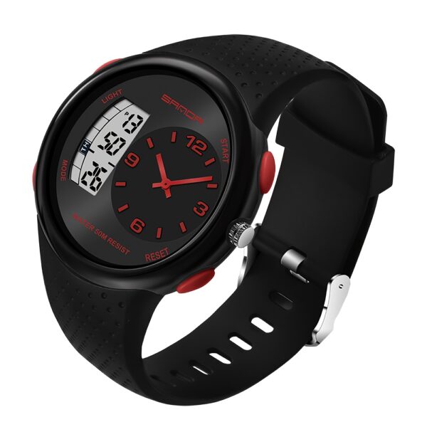Newness Apex Digital Sports Watch: Sleek black digital watch with multiple features, perfect for any activity.