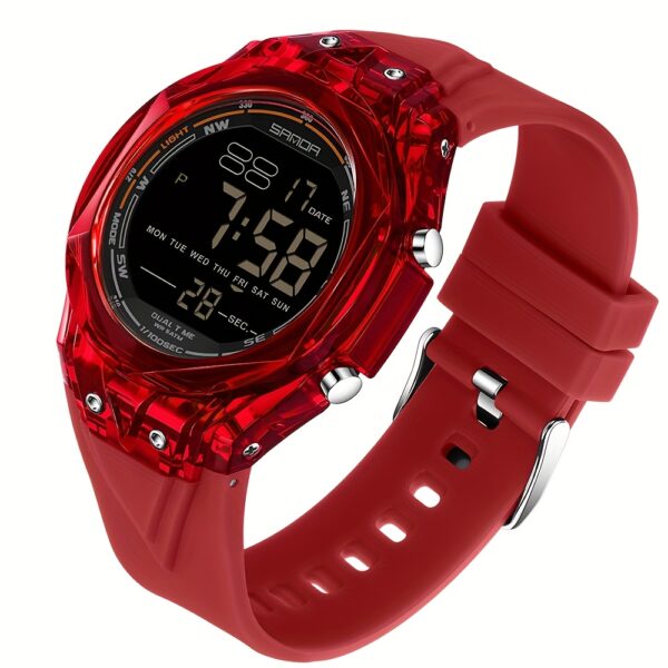 Newness Apex Digital Sports Watch: Sleek black digital sports watch with multiple features, perfect for an active lifestyle.