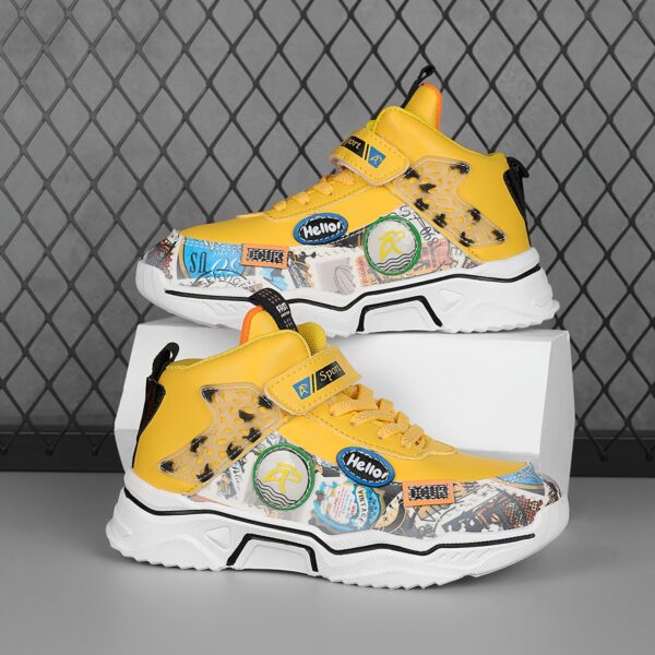 Stylish and comfortable Alagzi Playful Prints Boys' Sneakers, perfect for spring, summer, and fall. Showcasing vibrant prints and durable design.